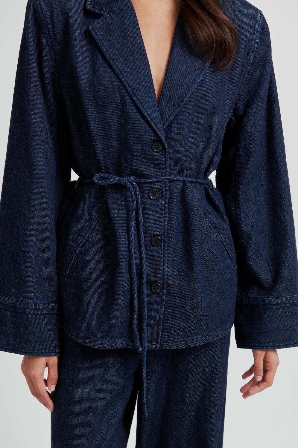 Olane denimblazer - Dark blue denim